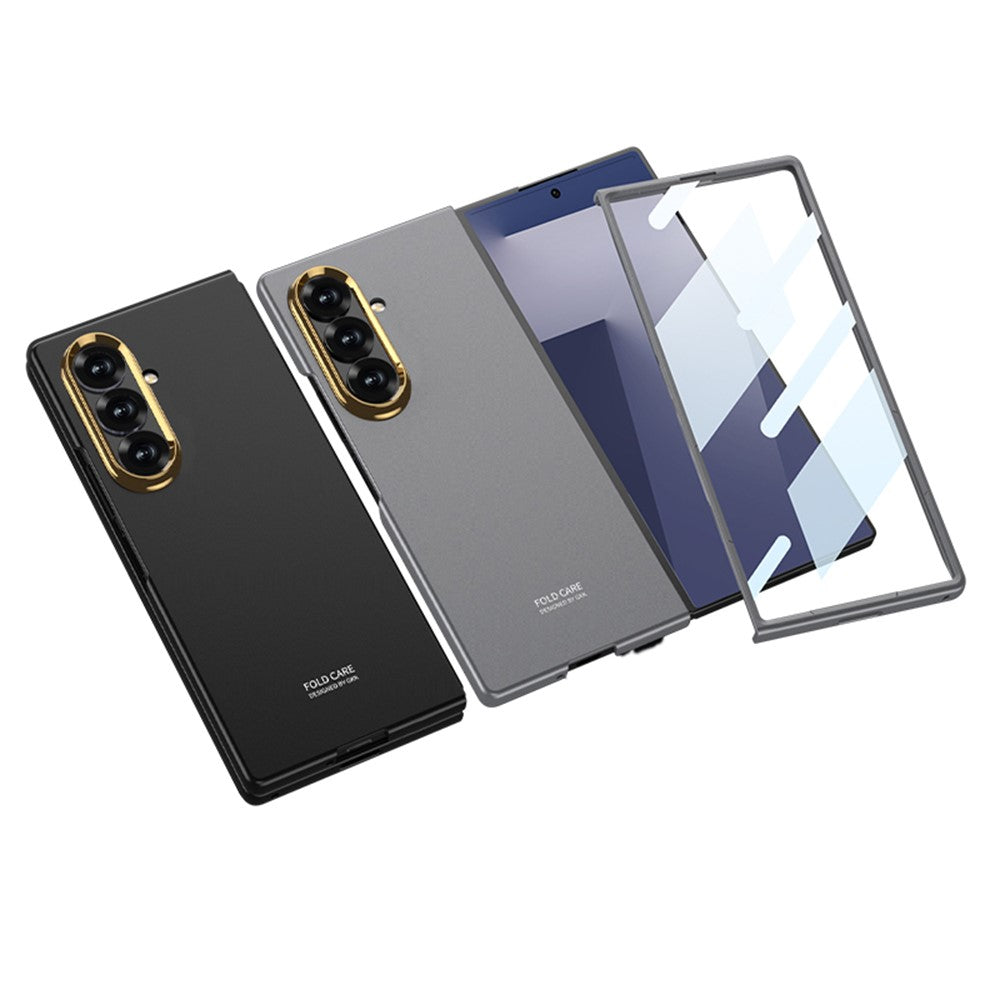 GKK For Samsung Galaxy Z Fold7 5G Case PC + Tempered Glass Phone Back Cover - Silver