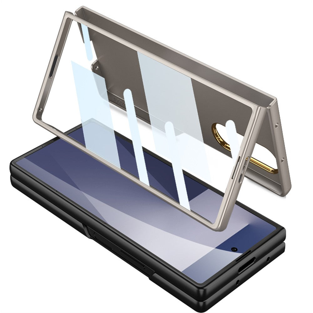 GKK For Samsung Galaxy Z Fold7 5G Case PC + Tempered Glass Phone Back Cover - Grey