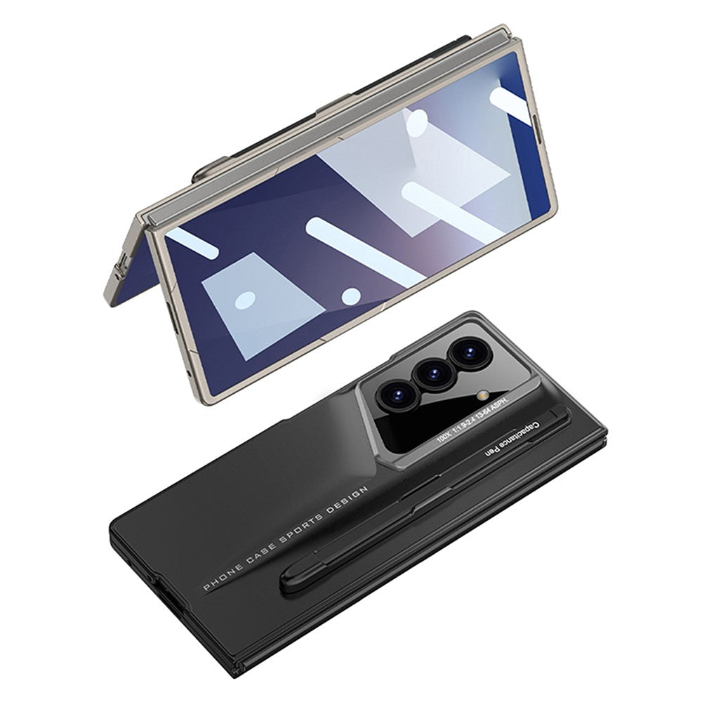 GKK For Samsung Galaxy Z Fold7 5G Case with Stylus PC + Tempered Glass Slim Phone Cover - Grey