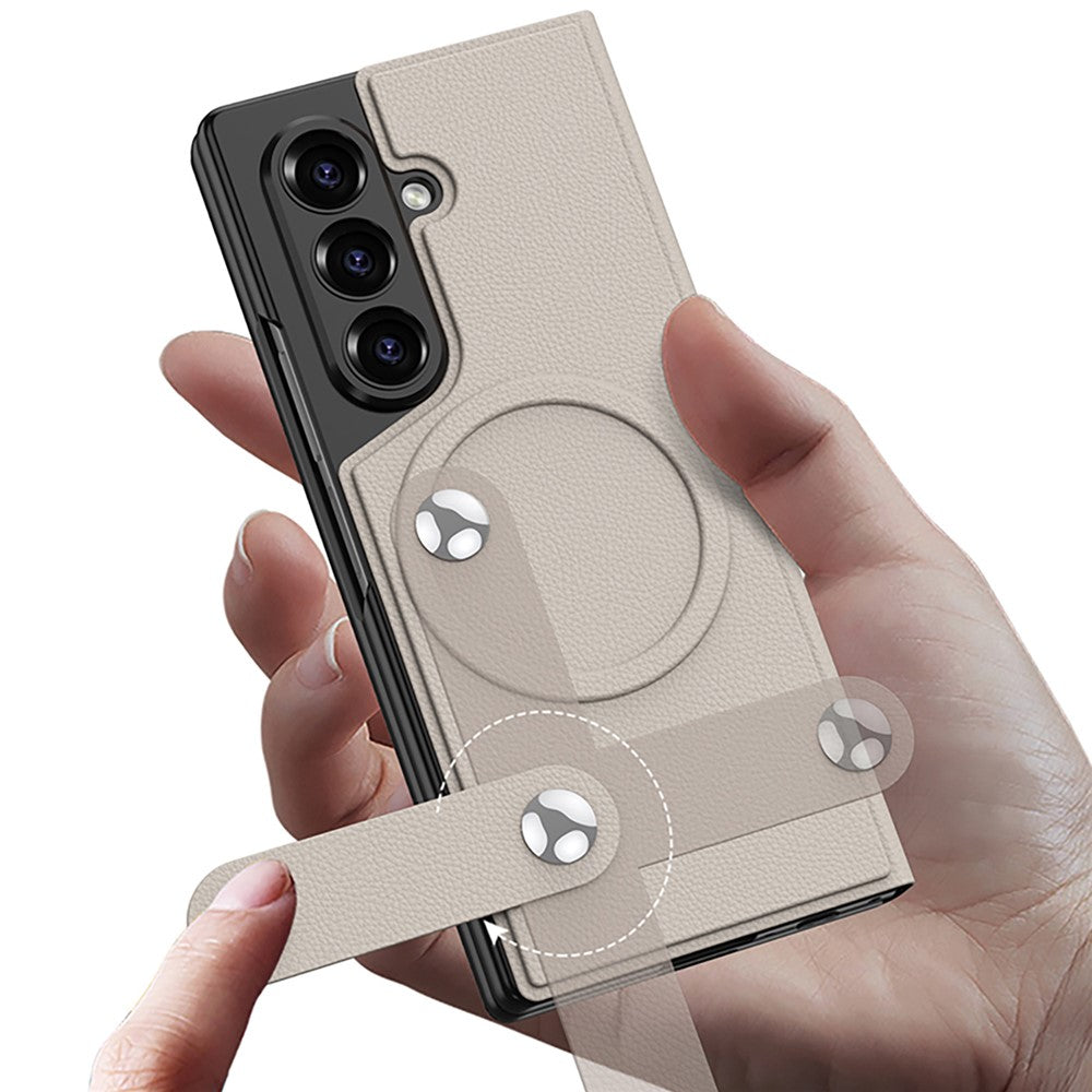 GKK For Samsung Galaxy Z Fold7 5G Magnetic Case with Card Slot Detachable PC PU Leather Flip Phone Cover - Grey