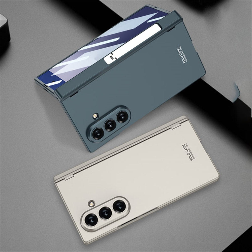 GKK For Samsung Galaxy Z Fold7 5G Case with Kickstand PC + Tempered Glass Phone Cover - Titanium Grey