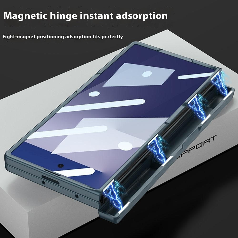 GKK For Samsung Galaxy Z Fold7 5G Case with Kickstand PC + Tempered Glass Phone Cover - Titanium Grey