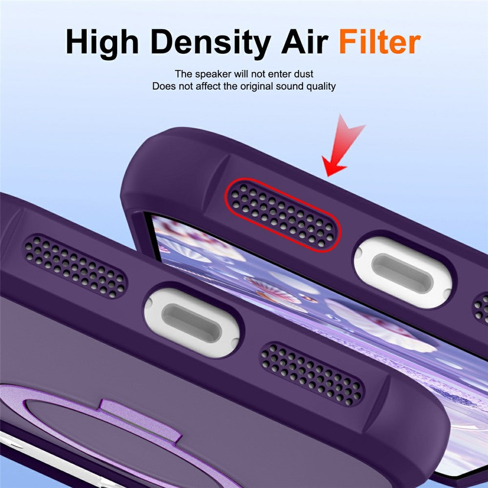 For iPhone 17 Pro Max Case Compatible with MagSafe Ring Holder Kickstand TPU + PC Phone Cover - Purple