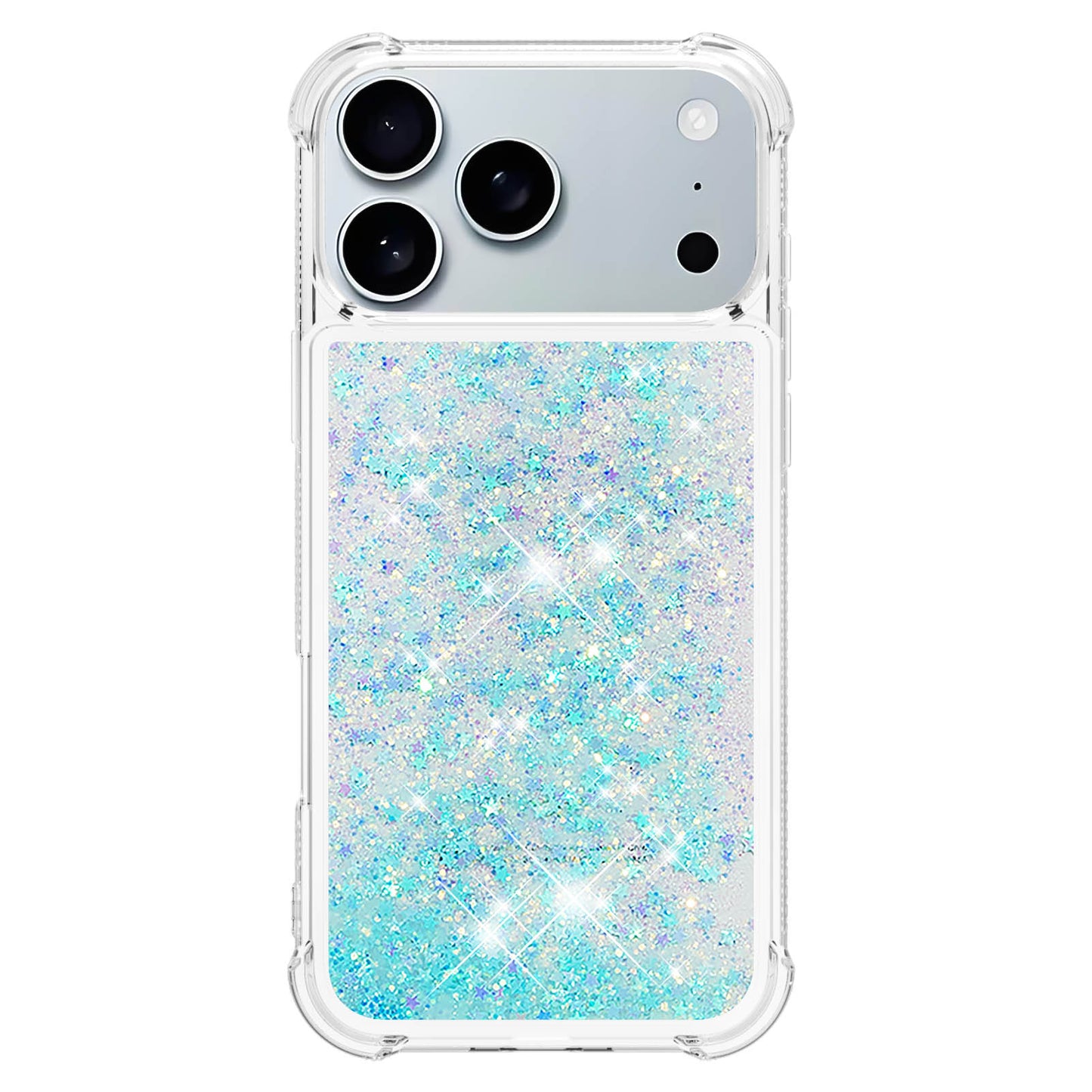 For iPhone 17 Pro Max TPU Case Glitter Quicksand Shockproof Phone Back Cover - Blue / Pentagram