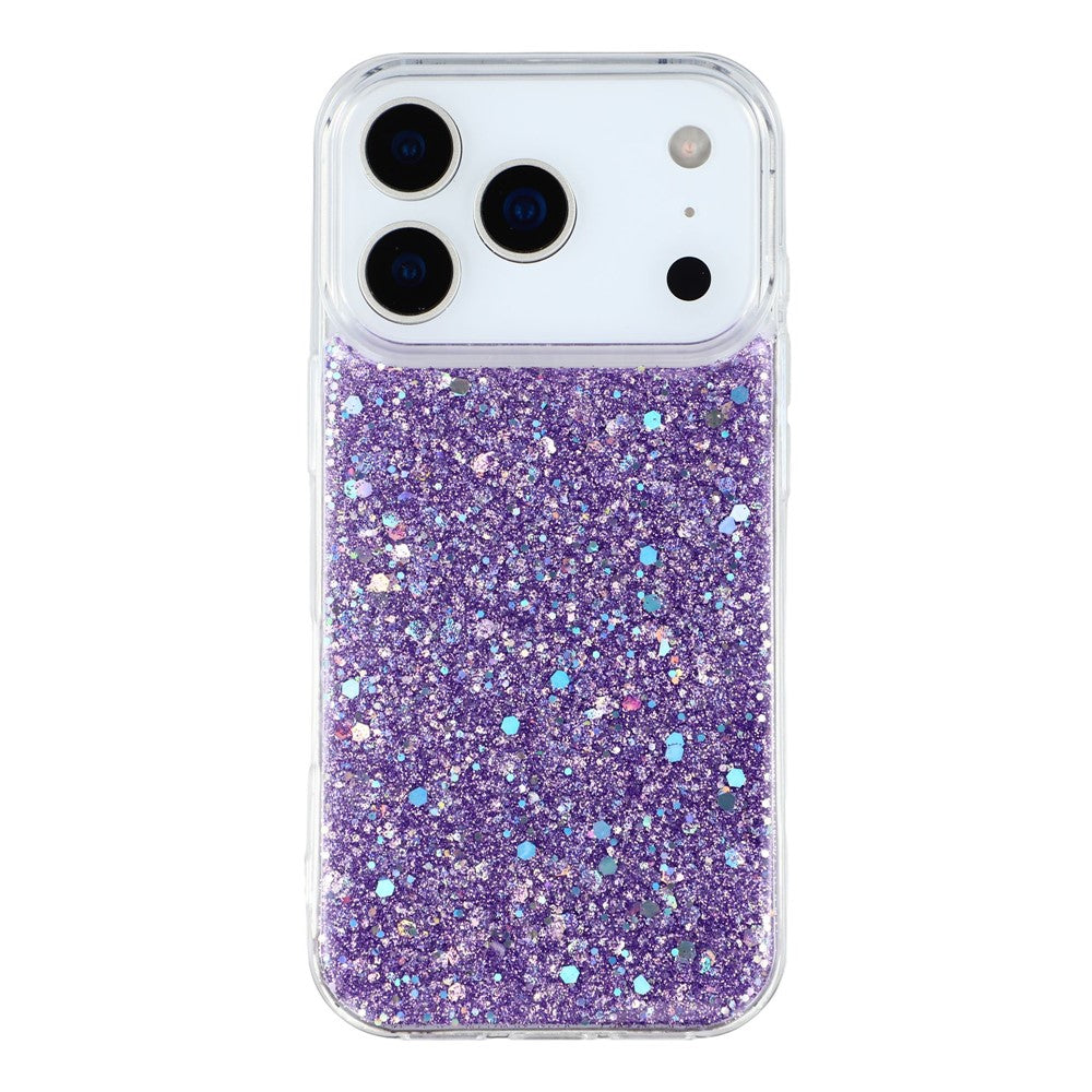 For iPhone 17 Pro Max Case Shockproof Soft TPU Phone Cover Glittery Design - Purple