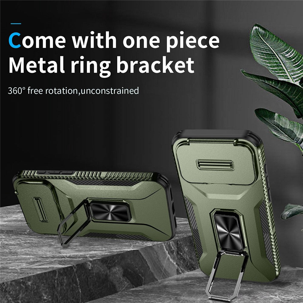 For iPhone 17 Pro Max Case Camshield Kickstand TPU + PC Anti-Slip Phone Cover - Green