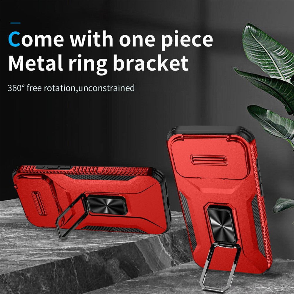 For iPhone 17 Pro Max Case Camshield Kickstand TPU + PC Anti-Slip Phone Cover - Red