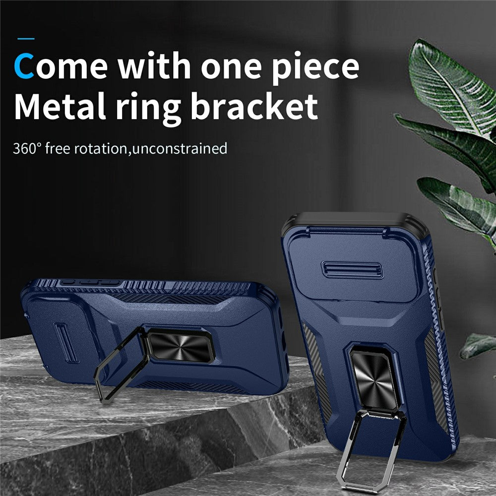 For iPhone 17 Pro Max Case Camshield Kickstand TPU + PC Anti-Slip Phone Cover - Blue