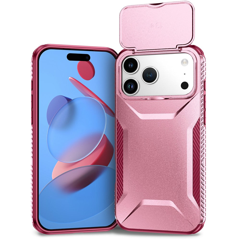 For iPhone 17 Pro Max Case Camshield TPU + PC Phone Cover Non-Slip Side Edge - Pink / Wine Red