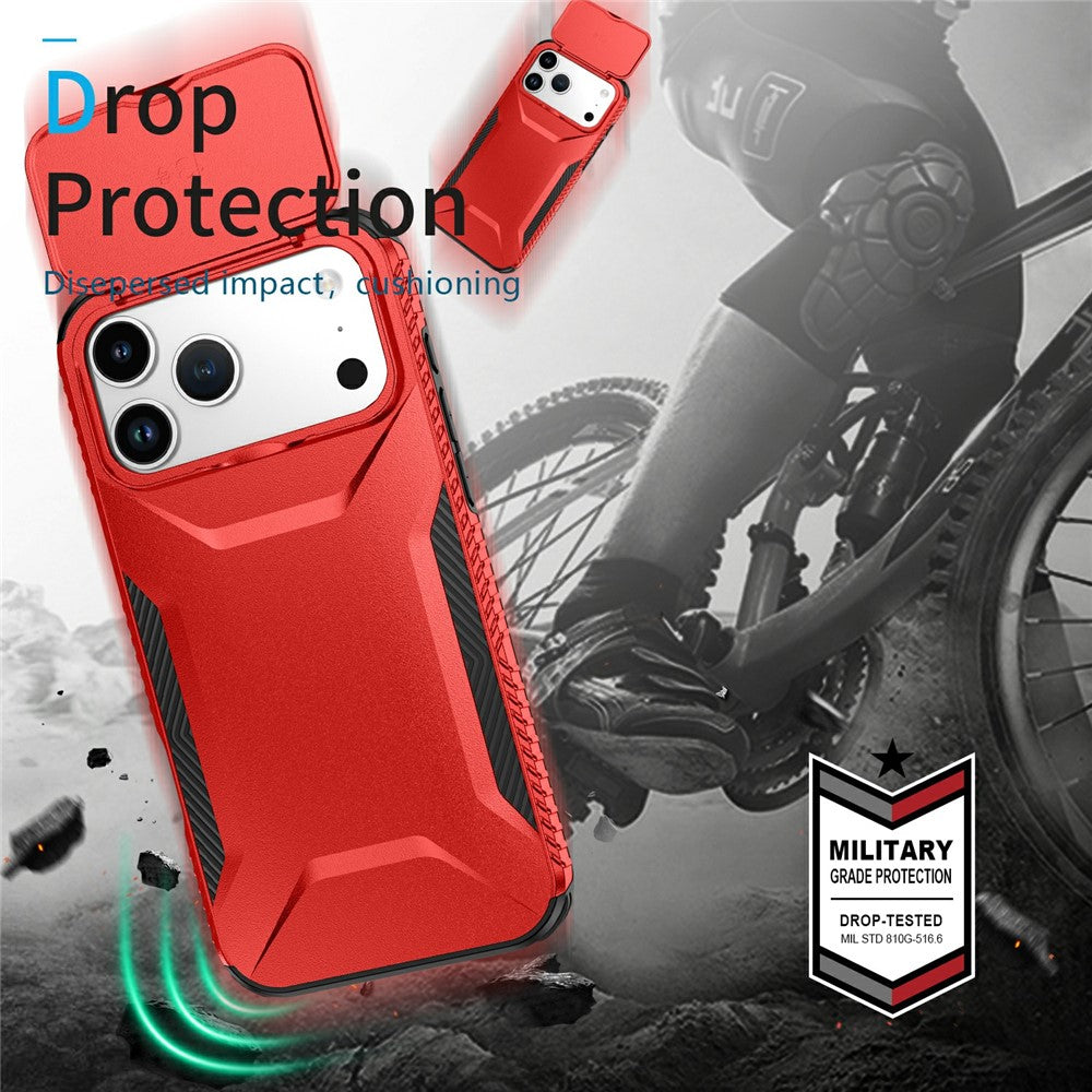 For iPhone 17 Pro Max Case Camshield TPU + PC Phone Cover Non-Slip Side Edge - Red