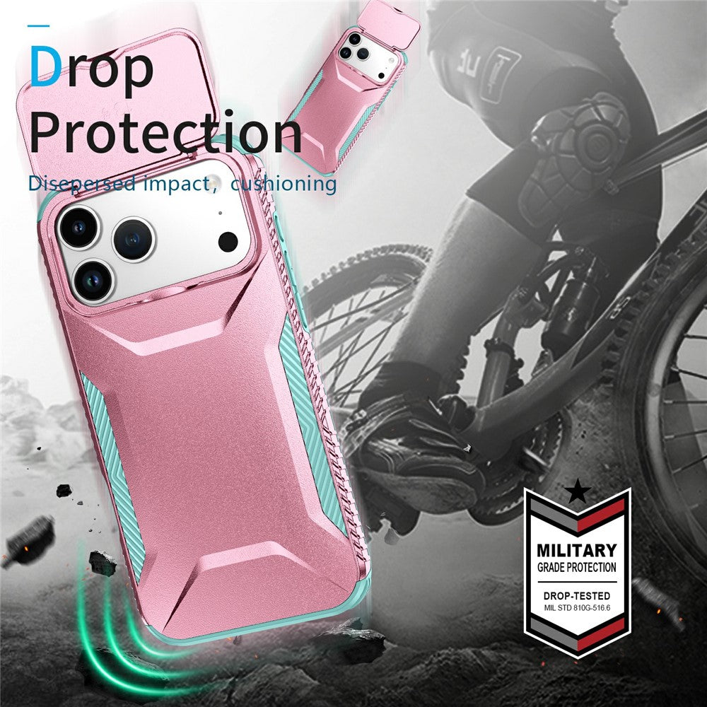 For iPhone 17 Pro Max Case Camshield TPU + PC Phone Cover Non-Slip Side Edge - Pink / Green