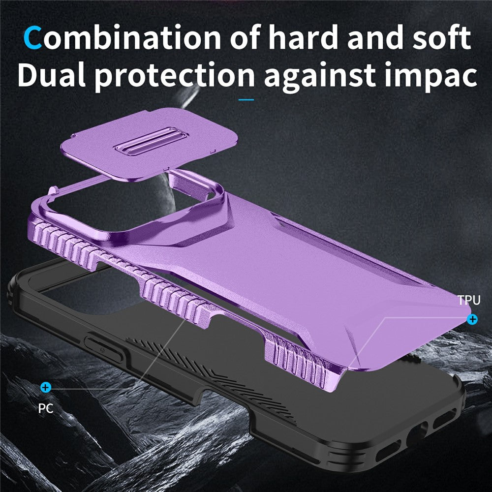 For iPhone 17 Pro Max Case Camshield TPU + PC Phone Cover Non-Slip Side Edge - Purple