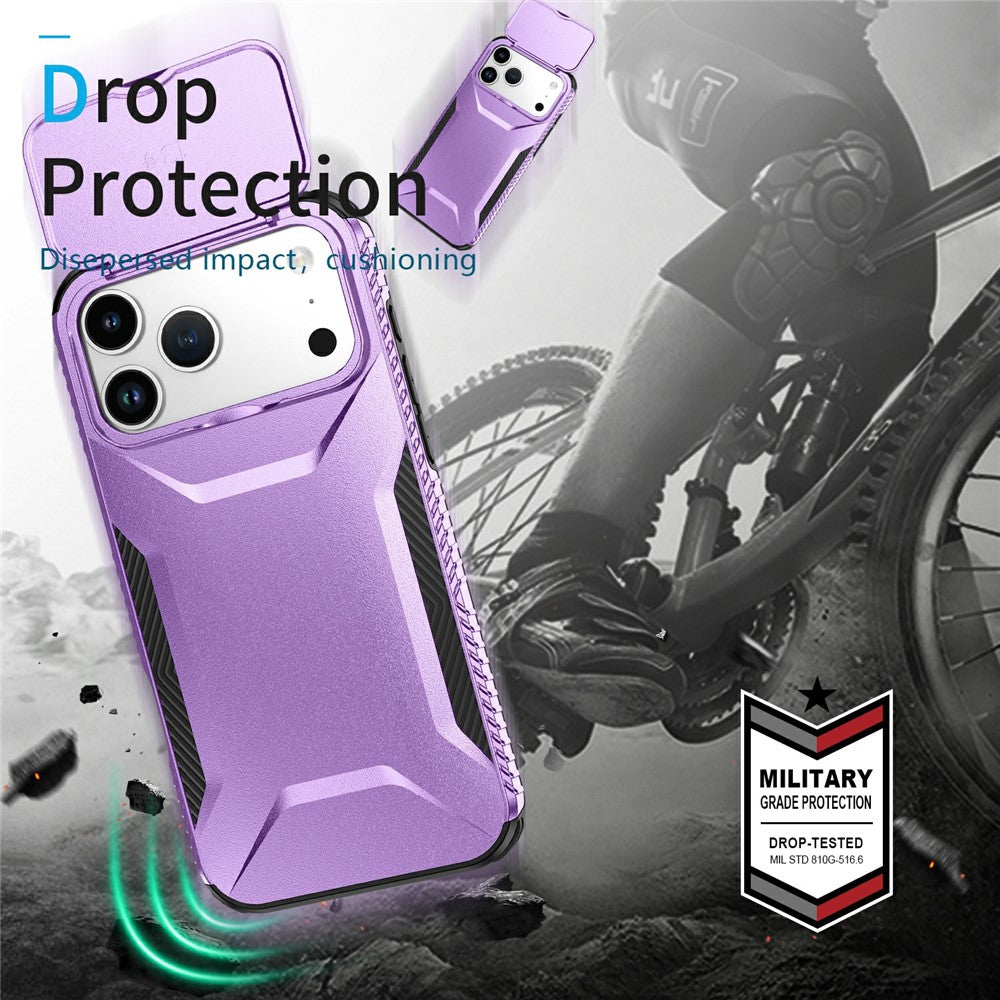 For iPhone 17 Pro Max Case Camshield TPU + PC Phone Cover Non-Slip Side Edge - Purple