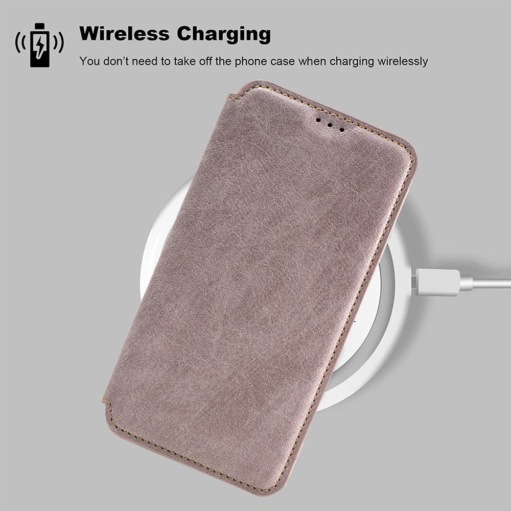 For iPhone 17 Pro Max Case Compatible with MagSafe Wallet Stand Leather Flip Phone Cover - Black