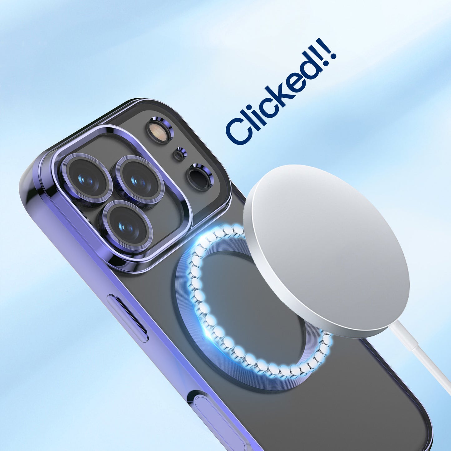 For iPhone 17 Pro Max Magnetic Case WANLONFENG WX Series TPU Phone Cover with 2Pcs Screen Film / Lens Film - Purple