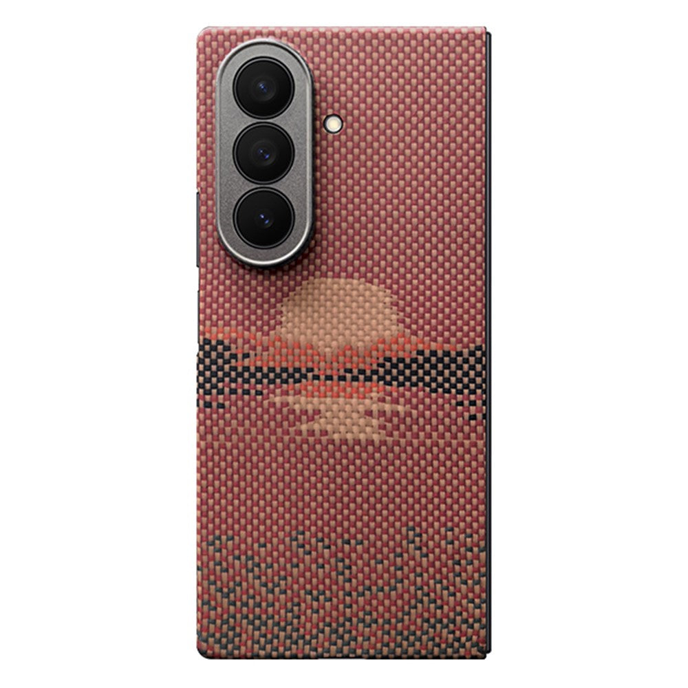 For Samsung Galaxy Z Fold7 5G Magnetic Case Precise Cutouts Aramid Fiber Phone Cover with Metal Lens Frame / Front Frame - Sun