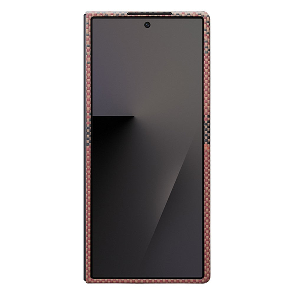 For Samsung Galaxy Z Fold7 5G Magnetic Case Precise Cutouts Aramid Fiber Phone Cover with Metal Lens Frame / Front Frame - Sun