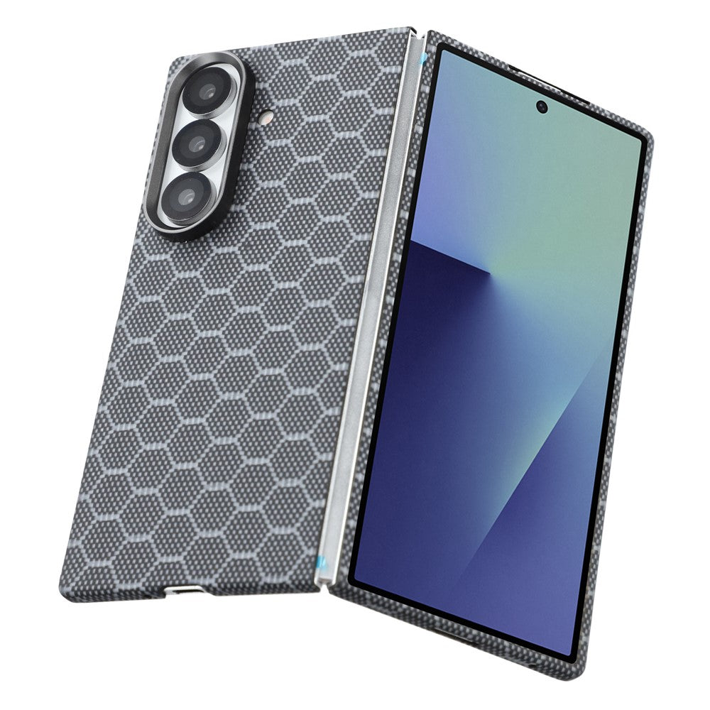 For Samsung Galaxy Z Fold7 5G Magnetic Case Honeycomb Texture Aramid Fiber Phone Cover with Front Frame