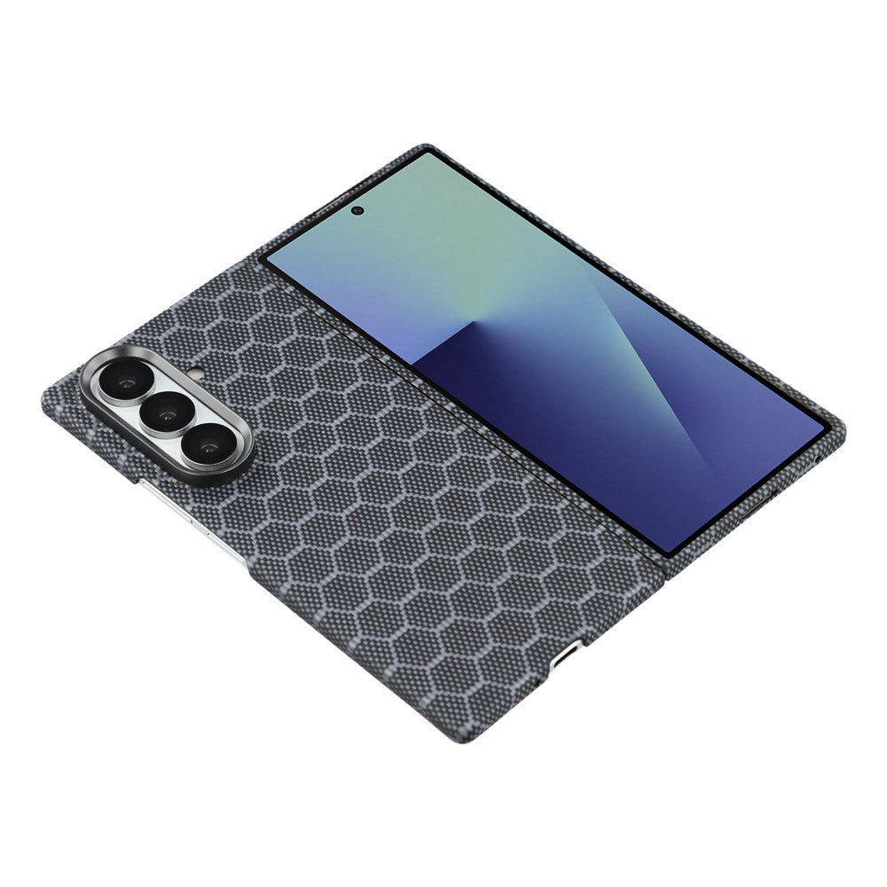 For Samsung Galaxy Z Fold7 5G Magnetic Case Honeycomb Texture Aramid Fiber Phone Cover with Front Frame