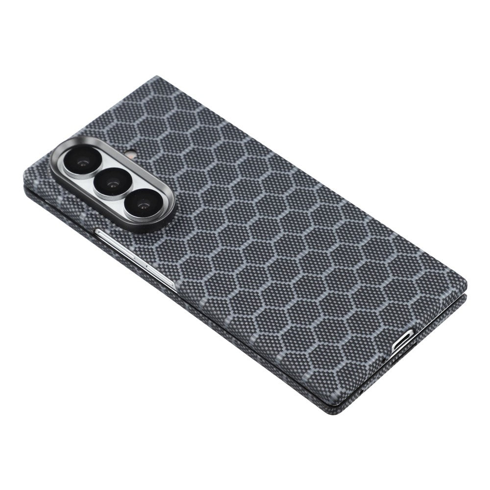 For Samsung Galaxy Z Fold7 5G Magnetic Case Honeycomb Texture Aramid Fiber Phone Cover with Front Frame