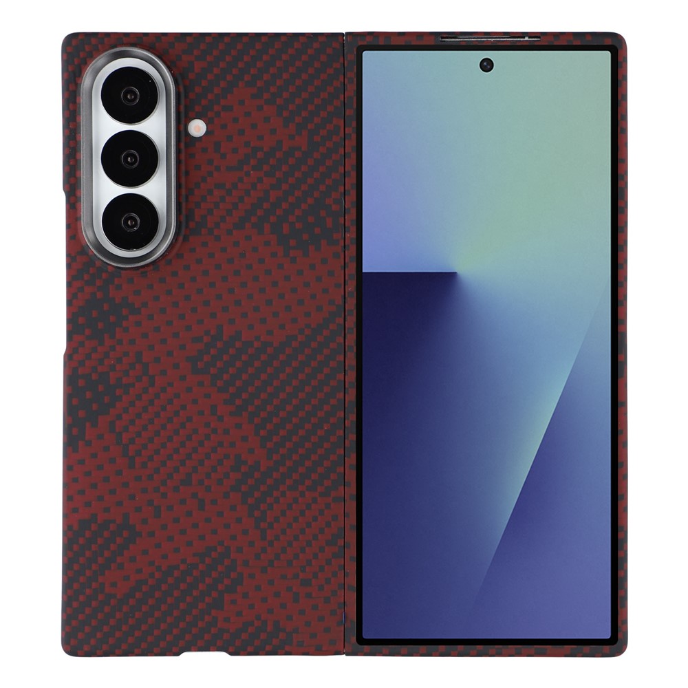 For Samsung Galaxy Z Fold7 5G Magnetic Case Camouflage Pattern Aramid Fiber Phone Cover with Metal Lens Frame / Front Frame