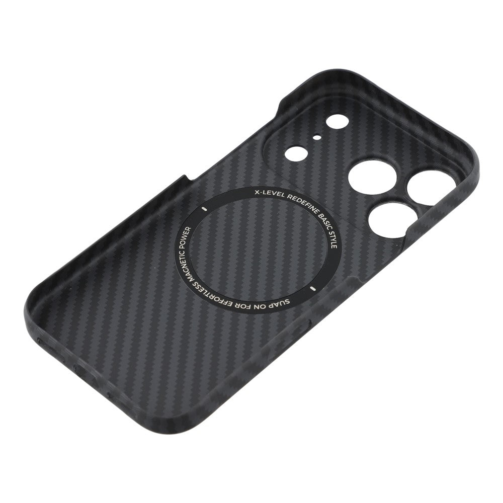 X-LEVEL For iPhone 17 Pro Max Magnetic Case Carbon Fiber Texture Ultra-Thin PC Hard Phone Cover