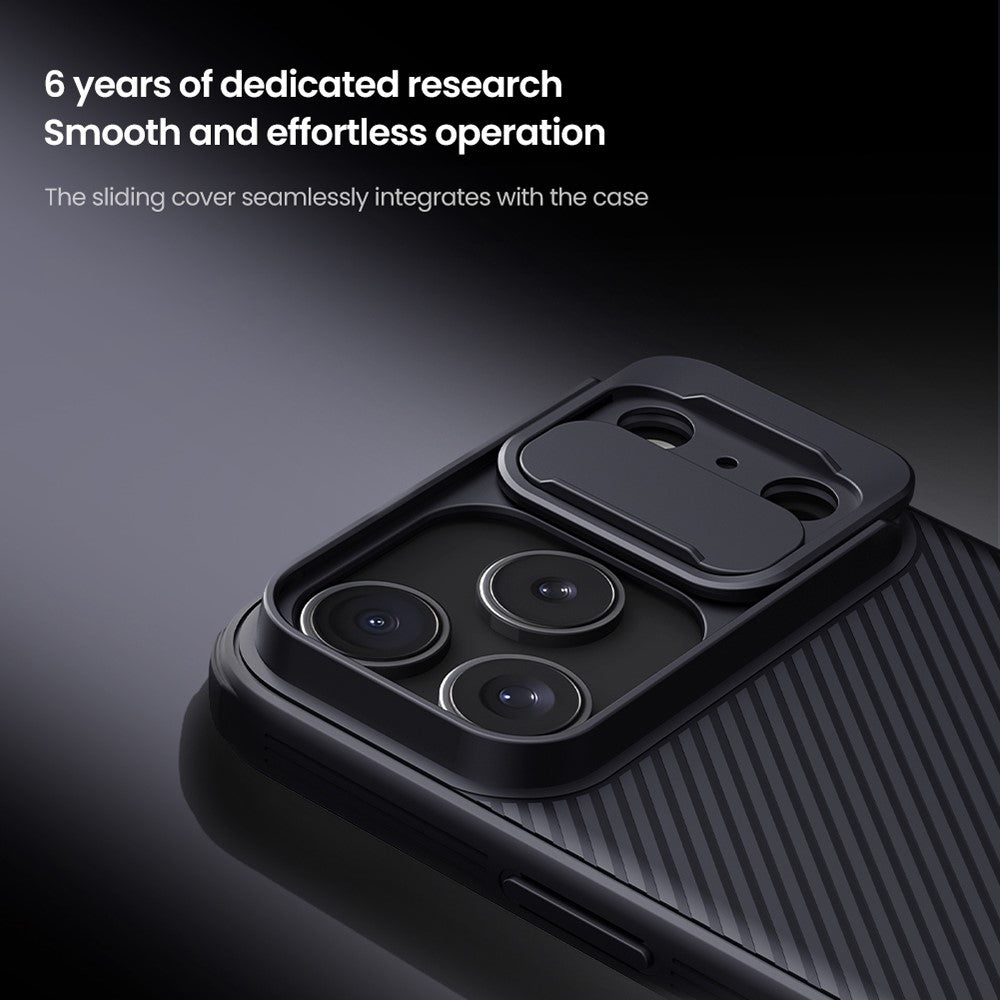 NILLKIN Camshield Pro Series for iPhone 17 Pro Max Case PC + TPU Slide Camera Lid Phone Cover - Black