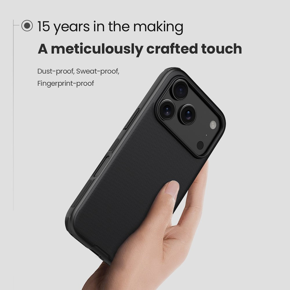 NILLKIN Frosted Shield Pro For iPhone 17 Pro Max Case Matte PC + TPU Phone Cover - Black