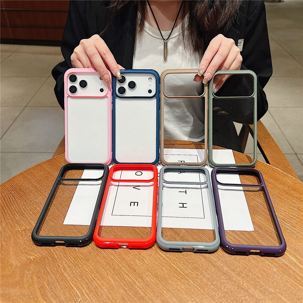 For iPhone 17 Pro Max Case TPU + PC Transparent Protective Phone Cover - Pink