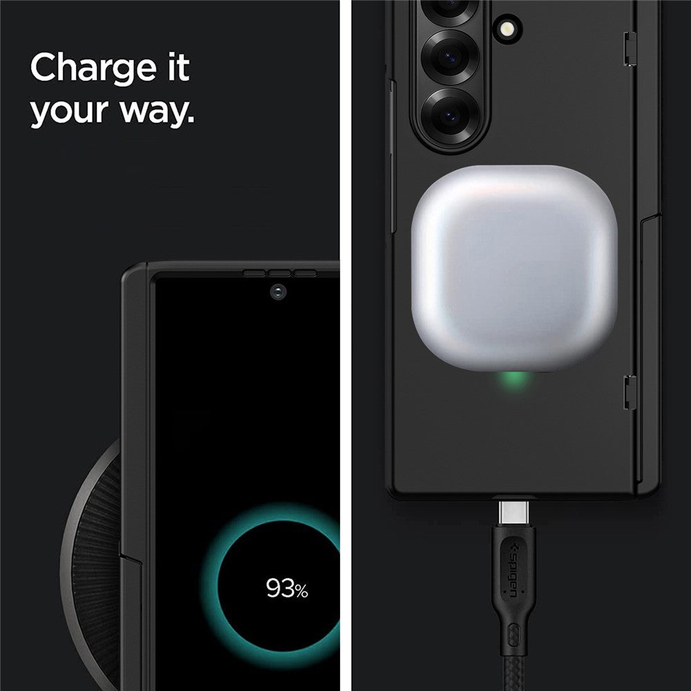 For Samsung Galaxy Z Fold7 5G Case Kickstand Hard PC Phone Cover with Screen Film - Black