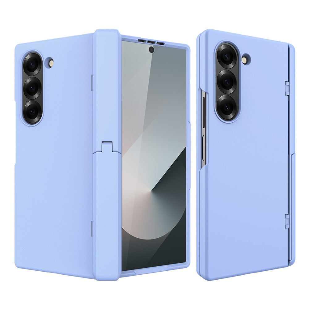 For Samsung Galaxy Z Fold7 5G Case Kickstand Hard PC Phone Cover with Screen Film - Baby Blue