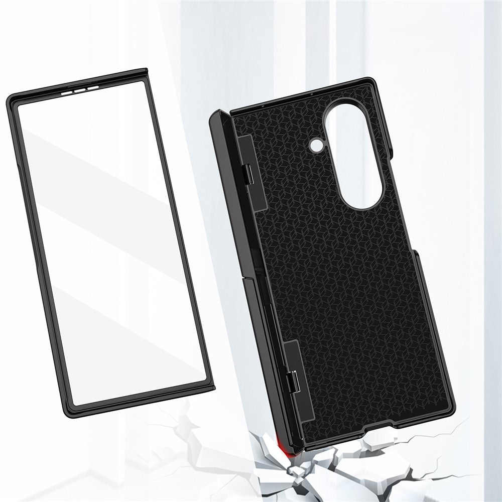 For Samsung Galaxy Z Fold7 5G Case Kickstand Hard PC Phone Cover with Screen Film - Baby Blue