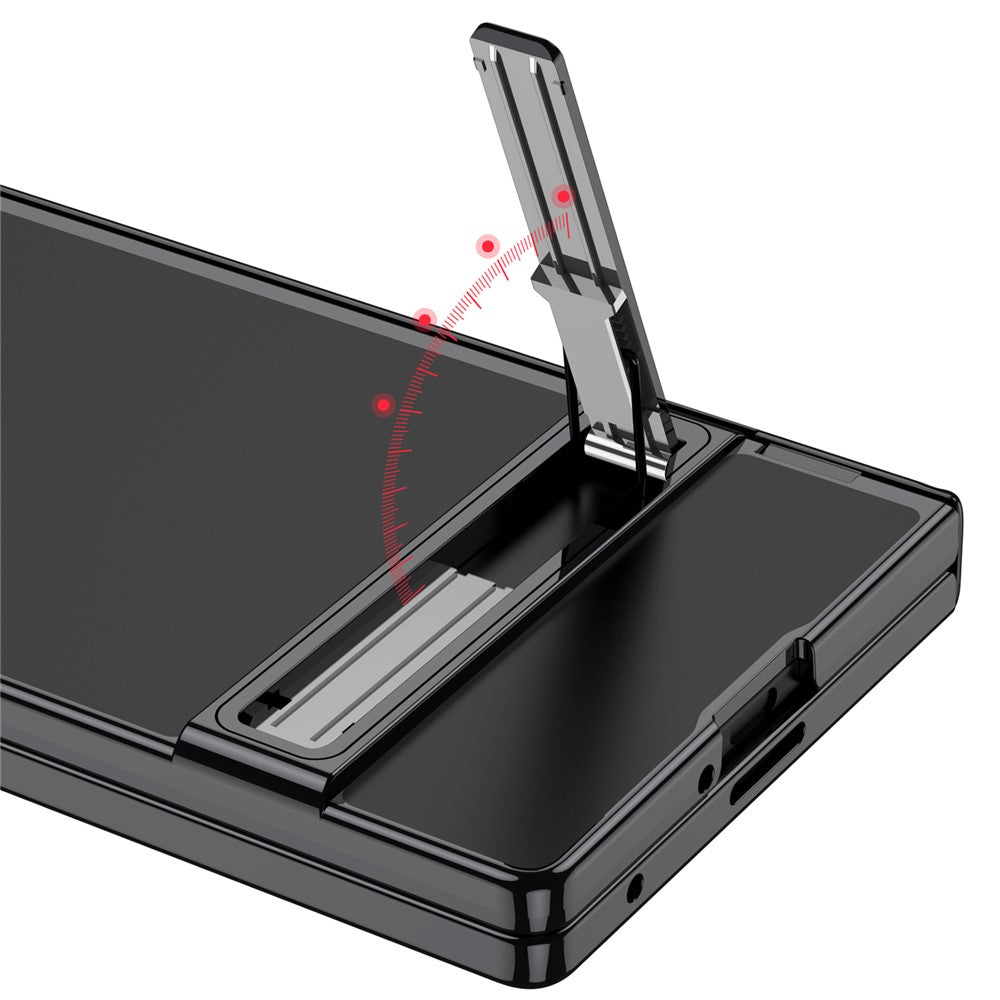 GKK For Samsung Galaxy Z Fold7 5G Case Magnetic Hinge Protection PC Tempered Glass Kickstand Phone Cover - Silver