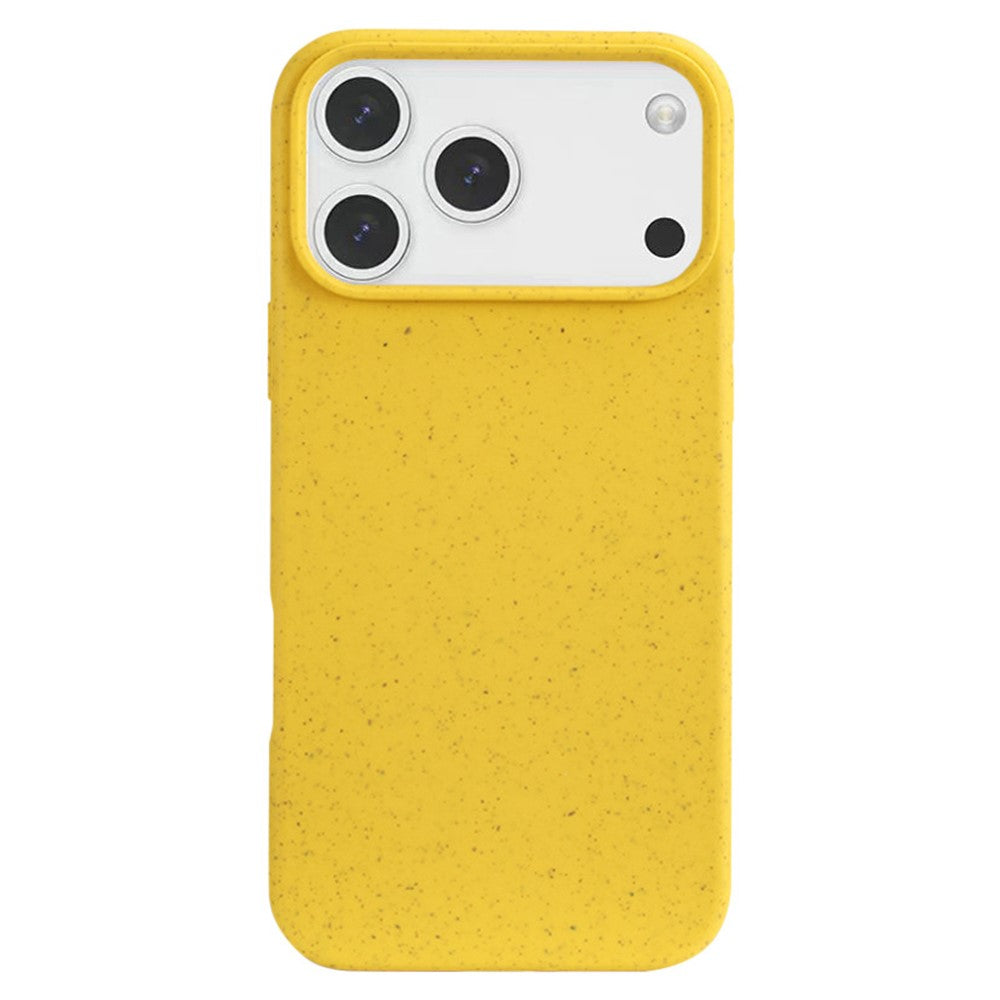 For iPhone 17 Pro Max Case Biodegradable Wheat Straw + TPU Matte Phone Cover - Yellow