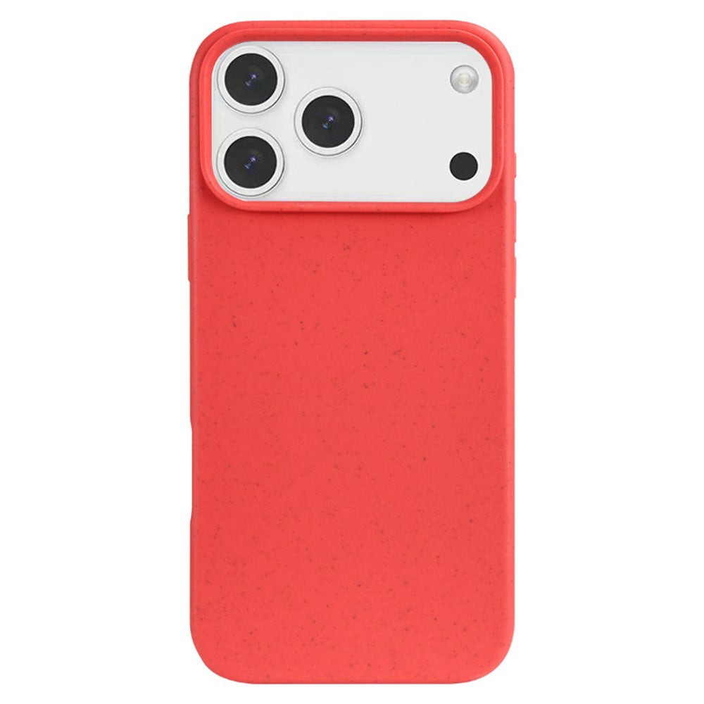 For iPhone 17 Pro Max Case Biodegradable Wheat Straw + TPU Matte Phone Cover - Red
