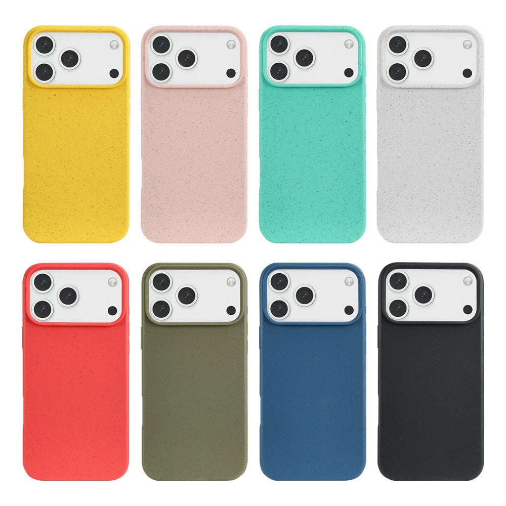 For iPhone 17 Pro Max Case Biodegradable Wheat Straw + TPU Matte Phone Cover - Red