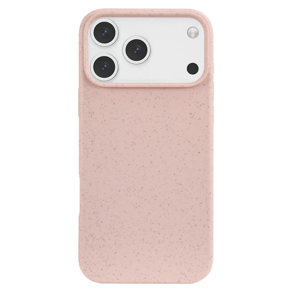 For iPhone 17 Pro Max Case Biodegradable Wheat Straw + TPU Matte Phone Cover - Pink