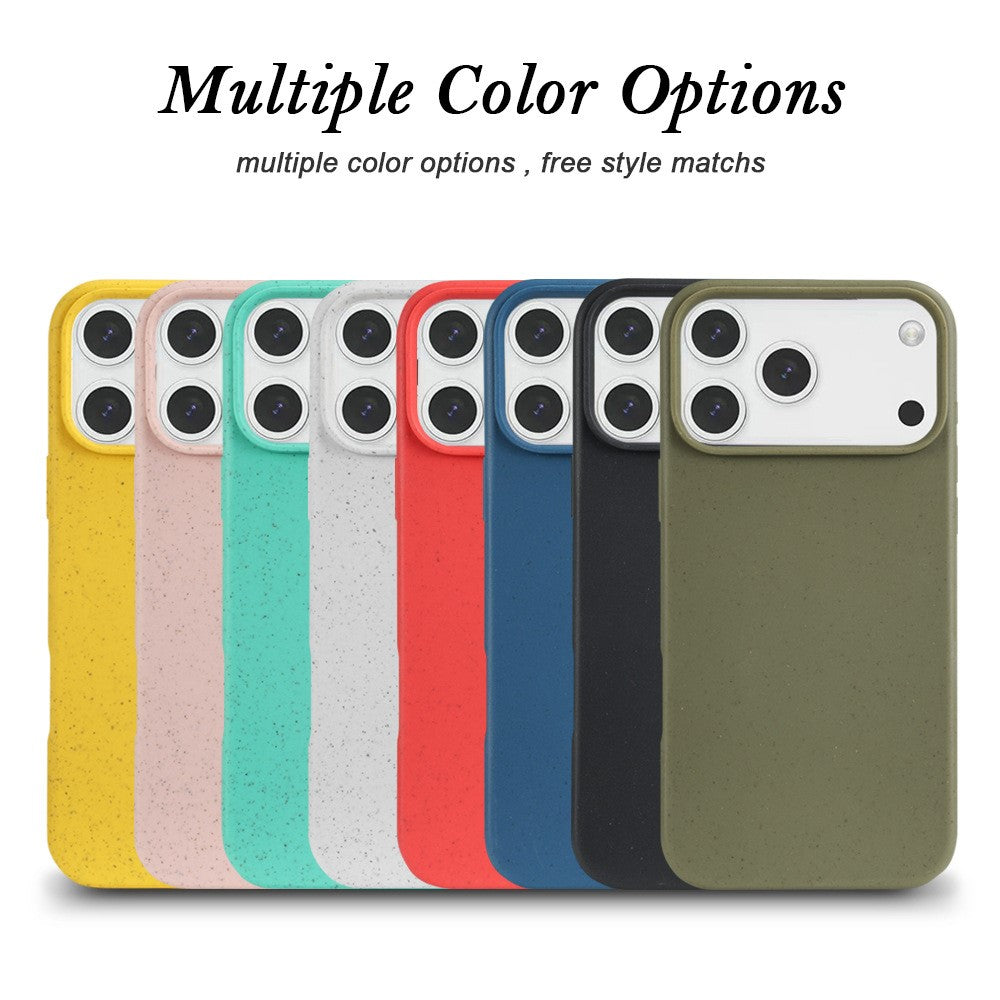 For iPhone 17 Pro Max Case Biodegradable Wheat Straw + TPU Matte Phone Cover - Green