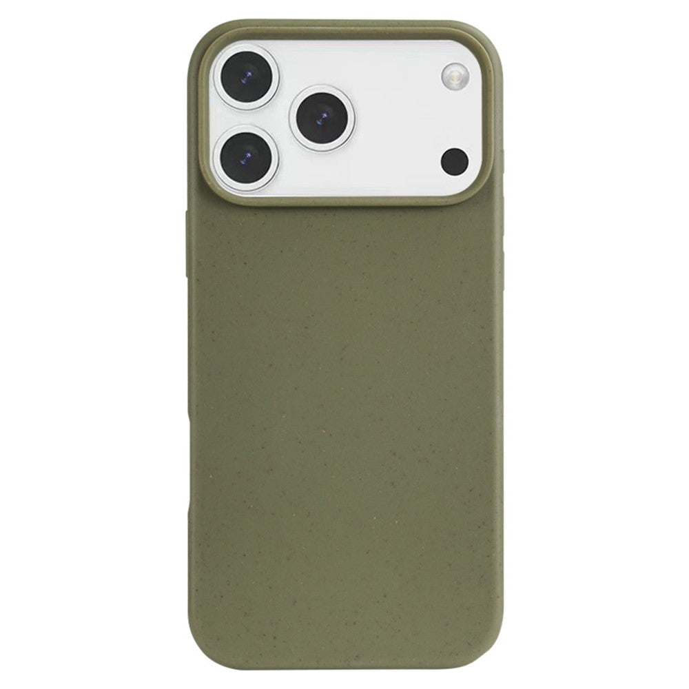 For iPhone 17 Pro Max Case Biodegradable Wheat Straw + TPU Matte Phone Cover - Blackish Green