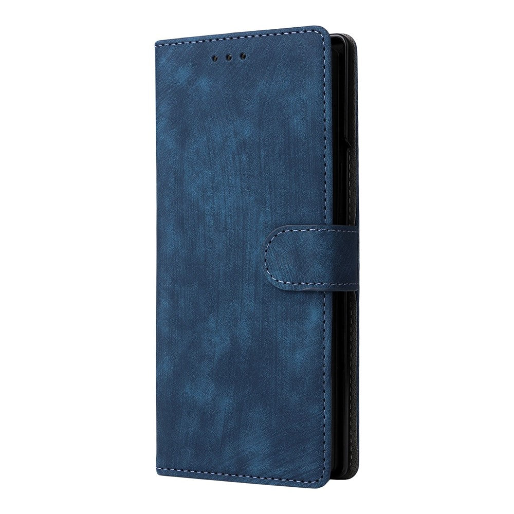 For Samsung Galaxy Z Fold7 5G Case Wallet RFID Blocking PU Leather Phone Cover Stand with Strap - Blue