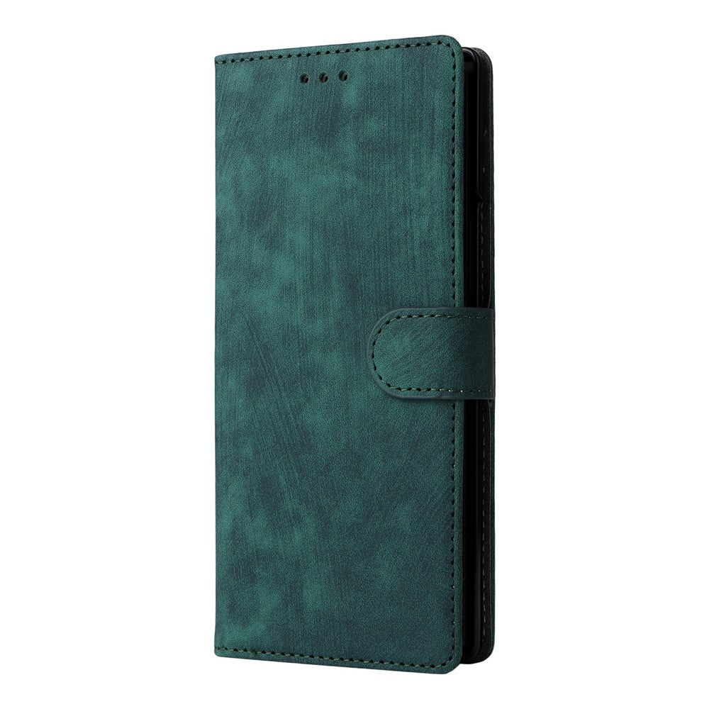 For Samsung Galaxy Z Fold7 5G Case Wallet RFID Blocking PU Leather Phone Cover Stand with Strap - Green