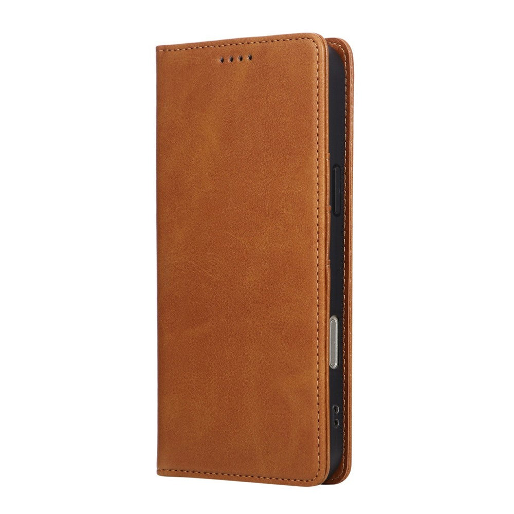 For iPhone 17 Pro Max Case RFID Blocking PU Leather Phone Wallet Cover - Brown