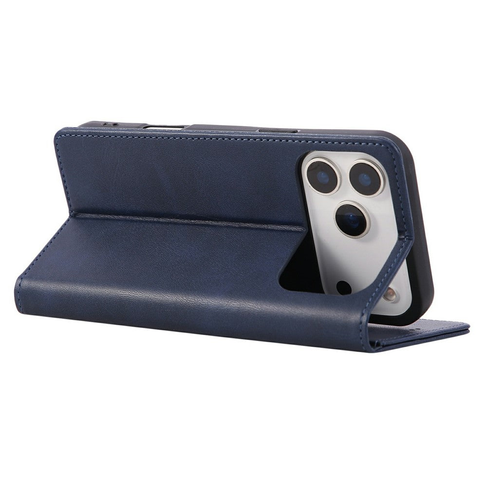 For iPhone 17 Pro Max Case RFID Blocking PU Leather Phone Wallet Cover - Blue