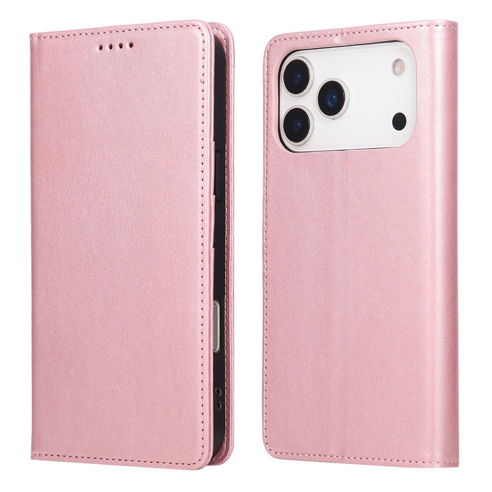 For iPhone 17 Pro Max Case RFID Blocking PU Leather Phone Wallet Cover - Pink