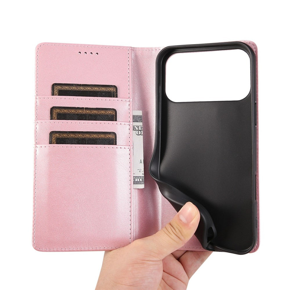 For iPhone 17 Pro Max Case RFID Blocking PU Leather Phone Wallet Cover - Pink