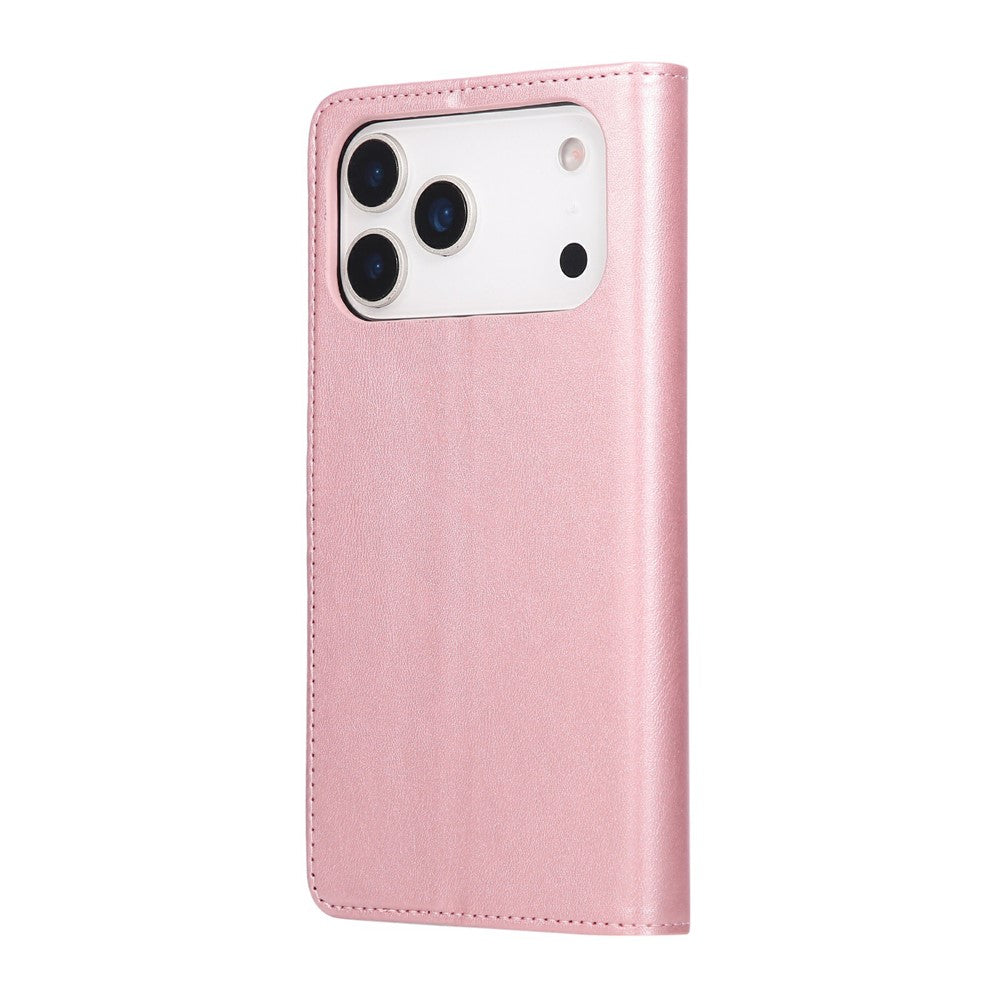 For iPhone 17 Pro Max Case RFID Blocking PU Leather Phone Wallet Cover - Pink