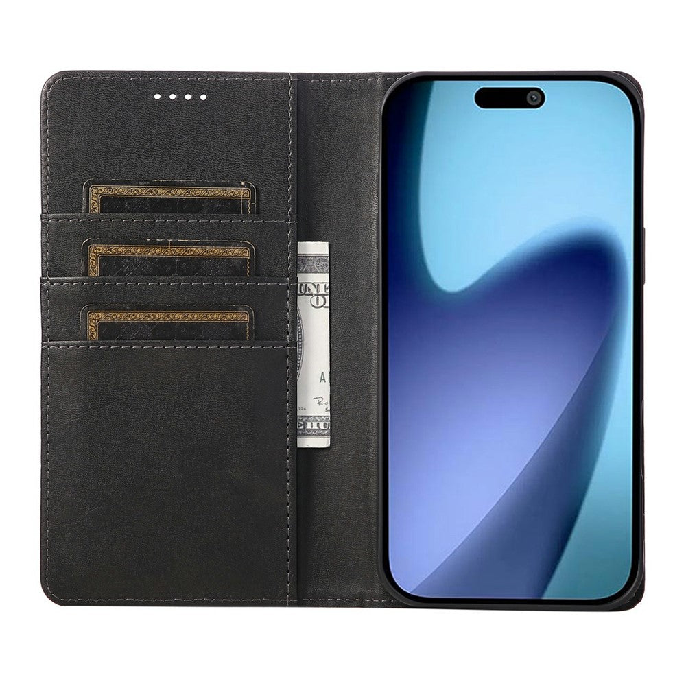 For iPhone 17 Pro Max Case RFID Blocking PU Leather Phone Wallet Cover - Black