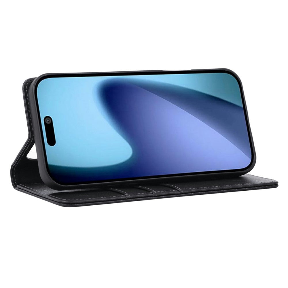 For iPhone 17 Pro Max Case RFID Blocking PU Leather Phone Wallet Cover - Black