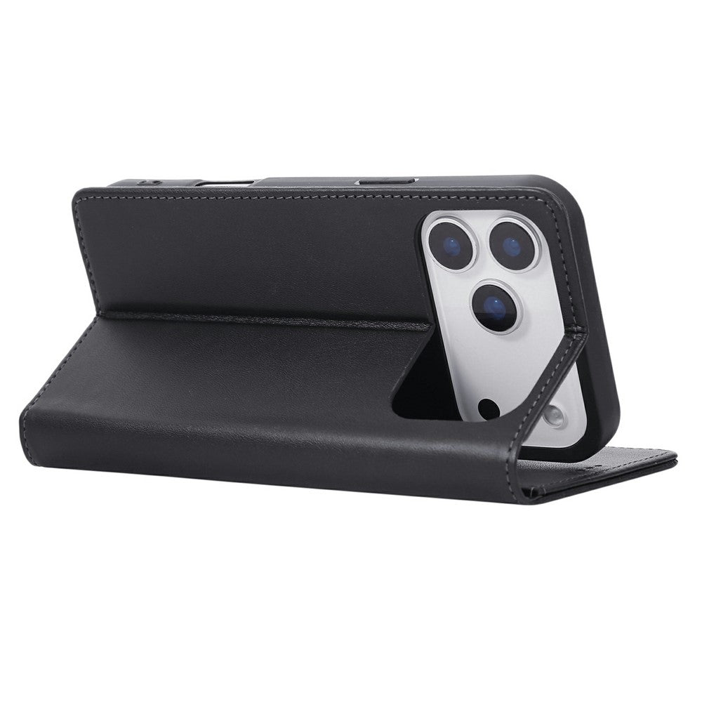 For iPhone 17 Pro Max Case RFID Blocking PU Leather Phone Wallet Cover - Black