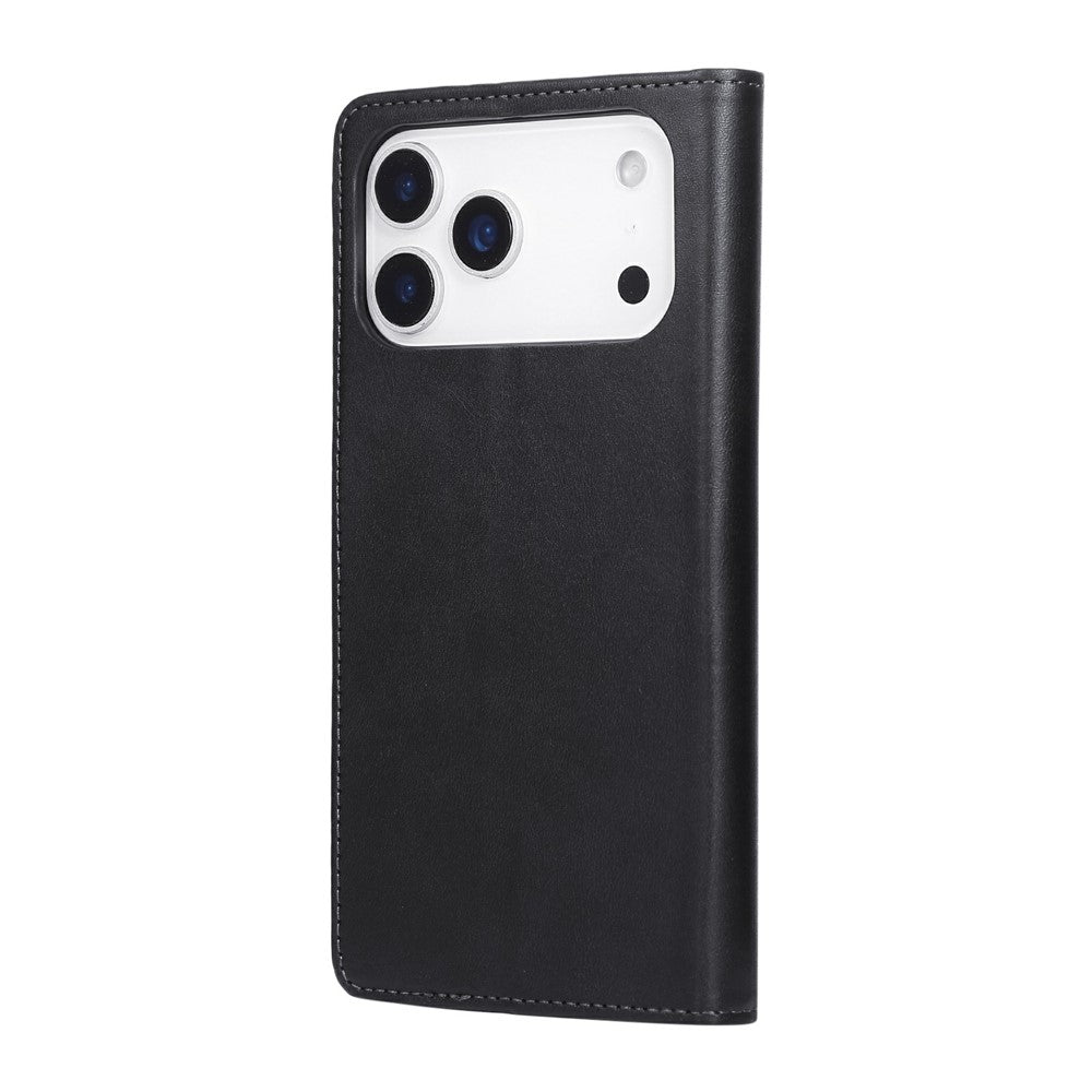 For iPhone 17 Pro Max Case RFID Blocking PU Leather Phone Wallet Cover - Black